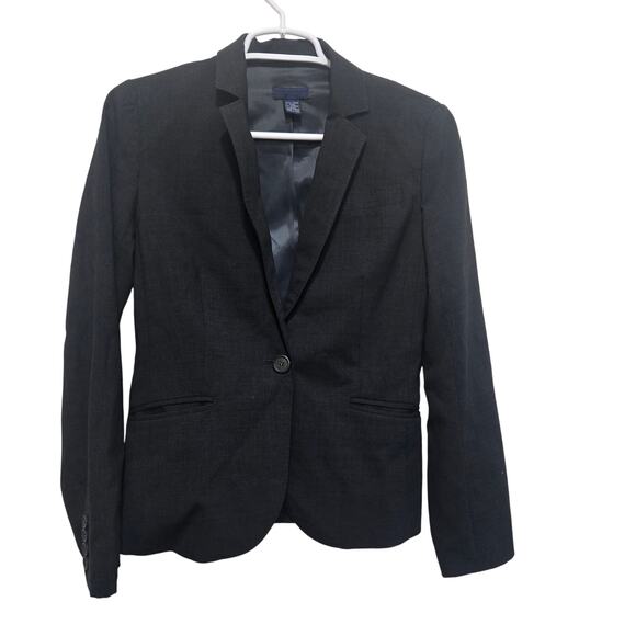 Tailored Wool Blazer Charcoal Gray Size 2 - Picture 1 of 11